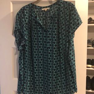 3X green blouse never been worn